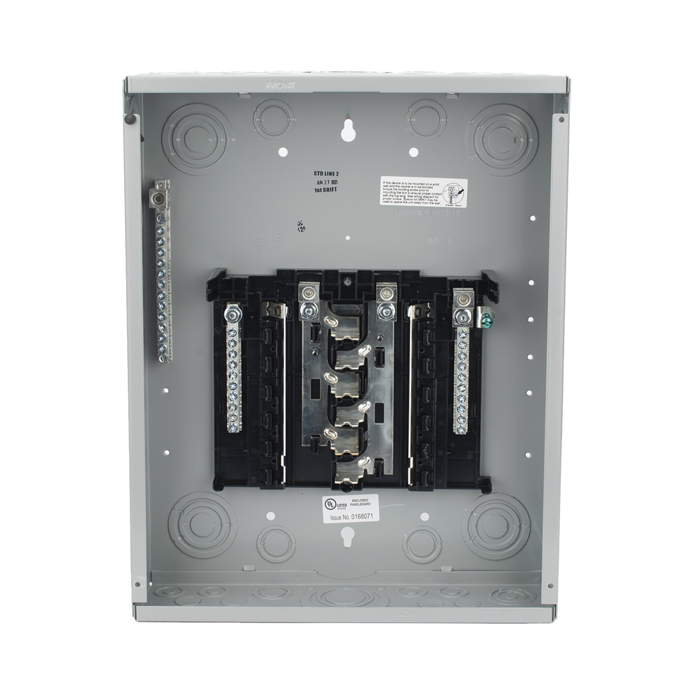 Centro de carga monofásico 1 Fase, 3 Hilos para interruptores QP, de 12 polos - 24 circuitos, 120/240vca, Barras de aluminio 125 Amp, Nema 1, uso interior. Incluye tapa. - Image 10