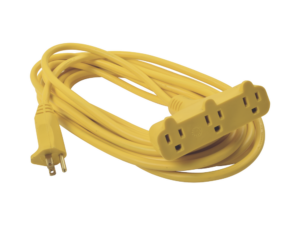 Extensión Eléctrica Tipo Abanico Uso Rudo 8 metros/ 127 V CA - 10 A Máximo / Color Amarilla.