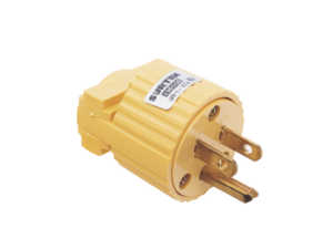 Clavija con Abrazadera Plástica Aterrizada  / 127 V CA 15 A Max.  / Fabricada en Plastico ABS.