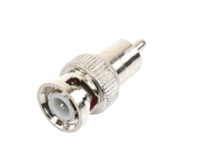 Adaptador en L�nea para 75 Ohm, de Conector BNC Macho a RCA Macho en Aplicaciones de Audio-Video para C�maras, Monitores y DVR's.