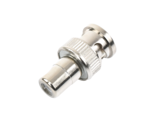 Adaptador en L�nea para 75 Ohm, de Conector BNC Macho a RCA Hembra en Aplicaciones de Audio-Video para C�maras, Monitores y DVR's.