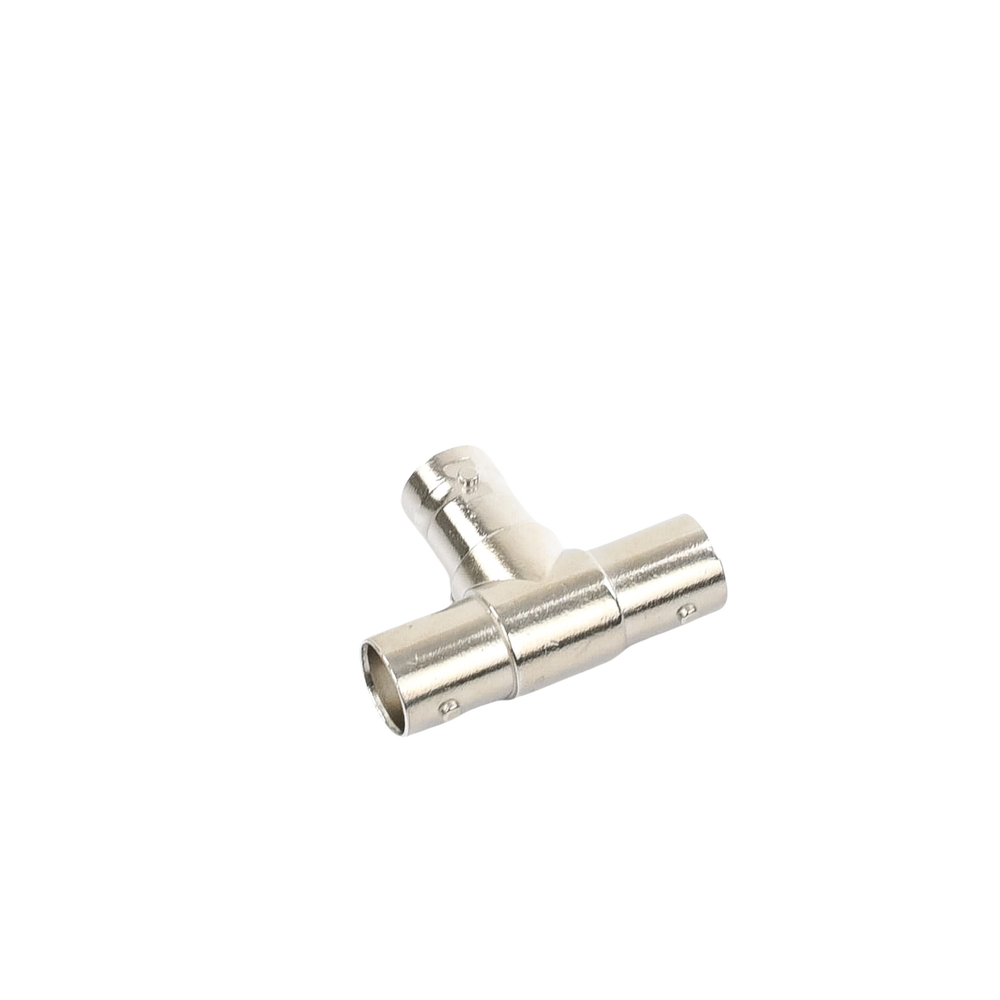 Adaptador en T para 75 Ohm de triple conectores BNC Hembras, Níquel/ Oro/ Teflón. - Image 2