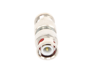 Adaptador tipo barril para 75 Ohm, de conector BNC macho a BNC macho, Níquel/ Oro/ Teflón.