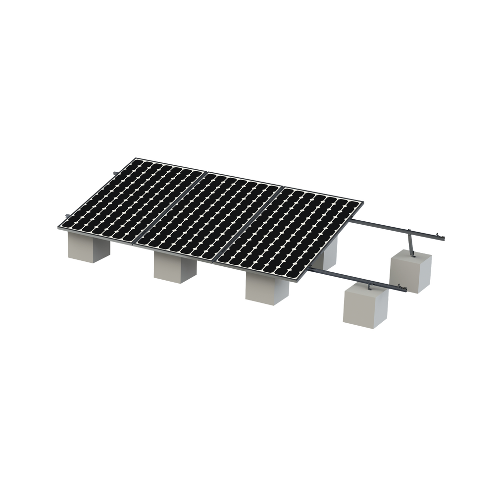 Kit Montaje para 4 Módulos de 30-35 mm espesor / Riel No.8 / Vel. de Viento Máx. 136km/h / Ajustable 20° a 45° / 5400mm Longitud - Image 2