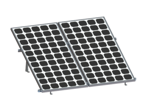 Montaje para 2 Paneles Solares, Riel "8" de 2700mm para Módulos con Espesor de 30-35mm, Velocidad de Viento Máx. 136km/h