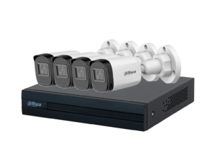 DAHUA KIT/XVR1B08-I/4-B1A21N-U - Kit de Videovigilancia con DVR Cooper-I WizSense, IA, 8 canales +2 IP o Hasta 10 Canales IP  y 4 cámaras B1A21-U de 2MP. Graba en H.265+  y permite búsqueda de humanos y vehículos con SMD Plus.  #OIM