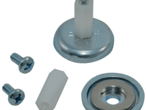 Kit de Montaje Magnético para Enclosures Metálicos / Imán de Aleación de Zinc / Fuerza Máxima 26 lb / Diámetro Copa 23.8 mm / Incluye Hardware de Montaje / Sin Necesidad de Taladrar / Compatible con Fuentes de Pod