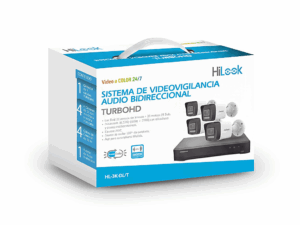 [Dual Light] Kit TurboHD 3K (5 Megapixel Lite) / DVR 4 Canales / 4 Cámaras bala Dual Light / Audio bidireccional / Accesorios de Interconexión / Fuente de Poder