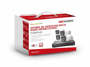 [Dual Light] Kit TurboHD 3K (5 Megapixel Real) / DVR 4 Canales / 4 Cámaras bala Dual Light / Audio bidireccional / Accesorios de Interconexión / Fuente de Poder