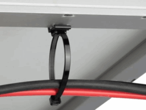 Cincho de Nylon 6.6 Solar Clip, 188mm largo x 14mm ancho, Color Negro, Exterior Resistente a Rayos UV, Paquete de 100pz