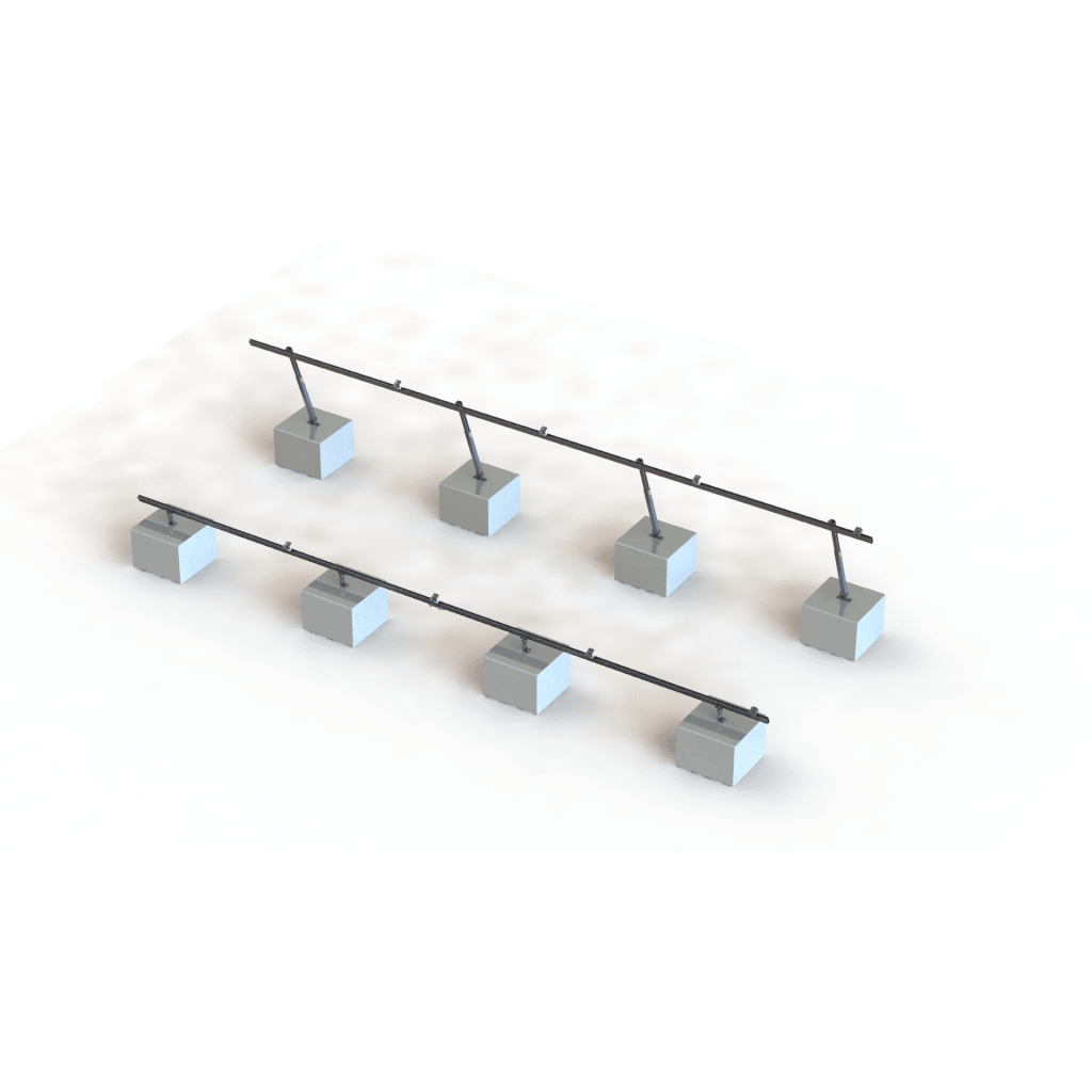 Sistema de Montaje Solar VEKTOR21 / Estructura Ajustable Aluminio AL6005-T5 / Patas Frontales y Ajustables / Bases Cemento Personalizables / Ángulos 10°-30° / Torque 11-13 Nm - Image 3
