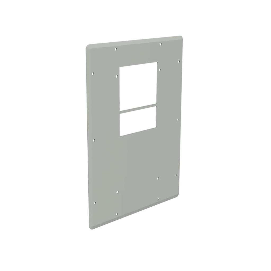Placa Adaptadora de Aluminio con Corte para Aire Acondicionado T15, Gabinetes ComLine OSP, 506 x 381mm Con Junta de Espuma y Hardware Inoxidable