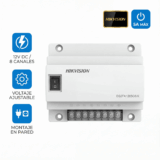 Fuente de Poder Regulada 12 Vcc / 13.5 Vcc / 15 Vcc para 8 Cámaras / 8 Amperes (1 Amp por Salida) / Voltaje de Entrada 90 – 130 VCA / Filtro de Ruido para Cámaras 4K / Modo para Largas Distancias