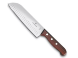 Cuchillo Santoku Wood de 17 cm, Filo con Alvéolos Estilo Japonés.