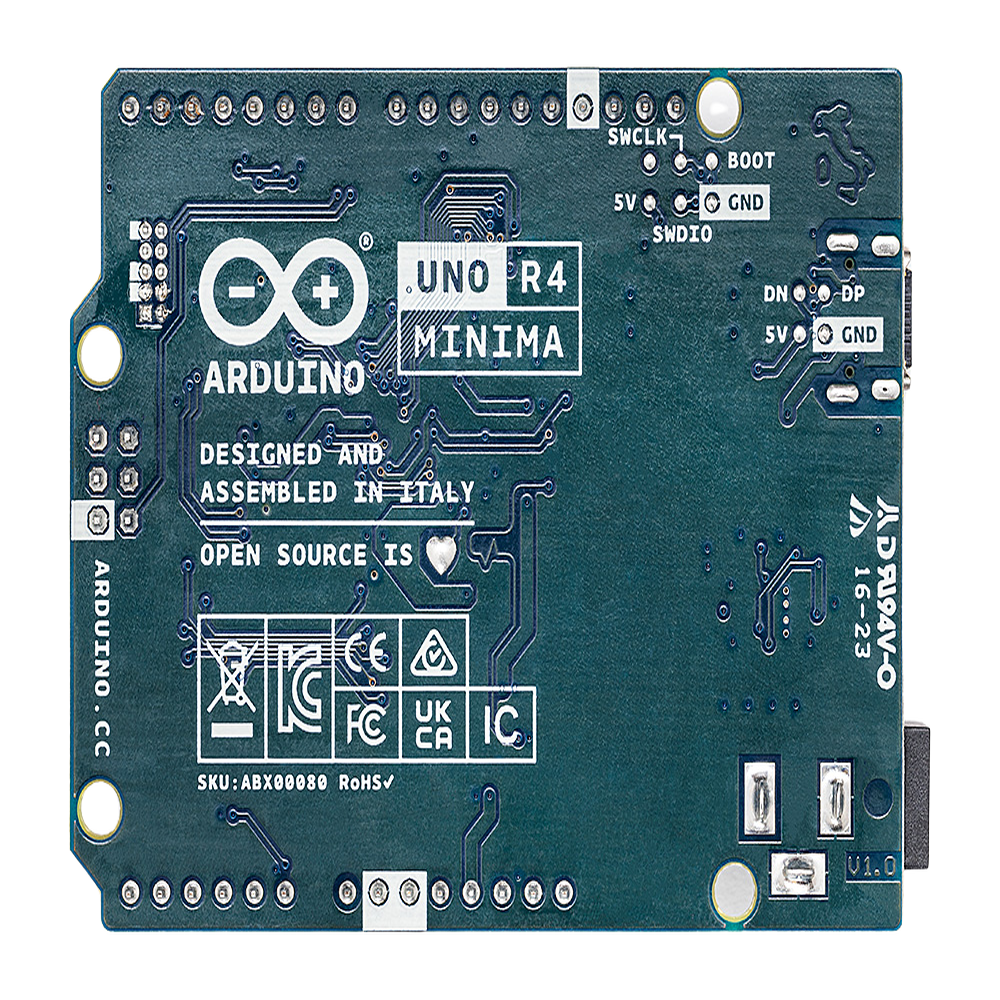 Placa Desarrollo Arduino UNO R4 Minima / Microcontrolador Renesas RA4M1 32-bit Cortex-M4 / 48 MHz / 256 kB Flash / 32 kB SRAM / 14 Digital I/O / 6 Analog Inputs / USB-C / Compatible con Shields UNO - Image 3