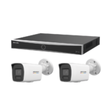 [ KIT ACUSEEK 2 CAM + 1 NVR ] / NVR 12 Megapixel / 8 Canales IP / 8 Puertos PoE / Cámara 4 MP / Tipo Bullet / Luz Dual 30 mts IR + 30 mts Luz blanca / Microfono Integrado / Exterior IP67 / WDR