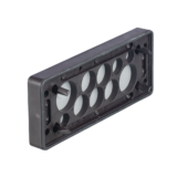Pasacable de 10 Orificios de Marco Rectangular, IP65, 4.41″ X 1.42″, para Cables no Terminados, Color Negro.