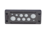 Pasacable de 10 Orificios de Marco Rectangular, IP65, 4.41" X 1.42", para Cables no Terminados, Color Negro.