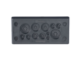 Pasacables Rectangular de Membrana, IP66, 3.39" x 1.42", 12 orificios, para Cables no Terminados. Color Negro