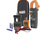 Kit de Amperímetro de Gancho (400A CA) con Probador de Fase y Divisor (para medir corriente sin cortar el cable).
