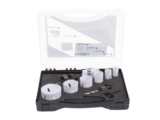 Kit de broca sierras (3/4 - 2 1/4 in) incluye 6 piezas de broca sierras, 2 adaptadores y resorte de expulsión.