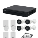 DAHUA KITNVR1104HS-P+4C+4S 1TB- Kit IP de 4 canales con NVR con 4 puertos PoE, 1TB de almacenamiento, y 4 cámaras bullet de 2MP con clasificación IP67. Incluye caja de conexiones PFA12A de policarbonato resistente, ideal para exteriores. #KitDahua