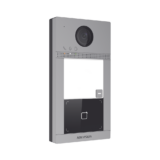 Videoportero IP 2 Megapixel / Llamada y Apertura Remota desde App Hik-Connect / PoE / Exterior IP65 + Antivandalico IK08 / 1 Departamento / Apertura con Tarjeta / Soporta 2 Puertas y hasta 6 Monitores