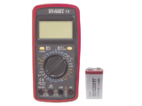 KIT Multímetro Digital DT9205A 600 Vcc /  Vca  CATII,  con Pantalla LCD. Incluye Batería ER-9V de 9V