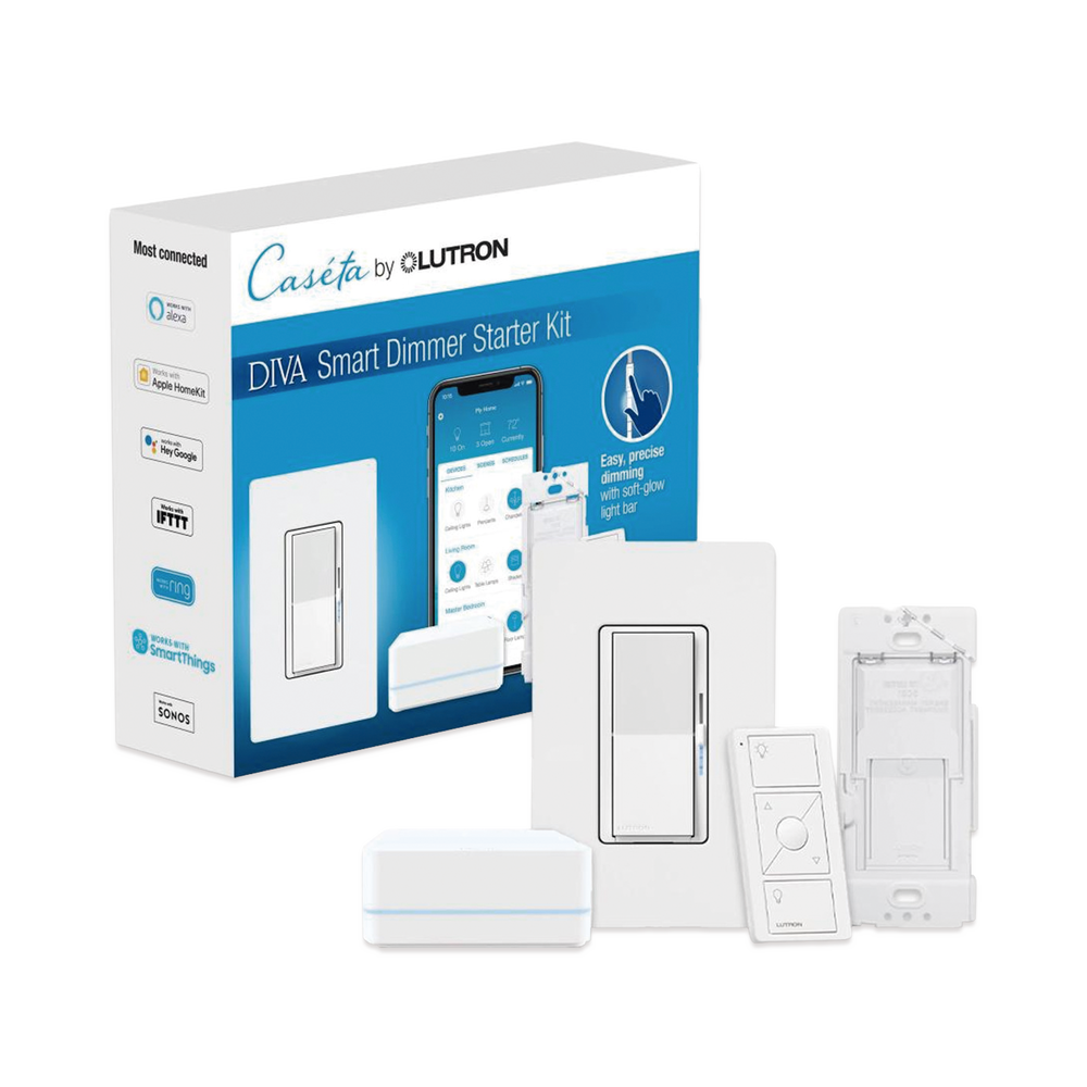 (Caseta Wireless) Kit Hub controlador, atenuador, control remoto PICO, base de pared y tapa. - Image 2
