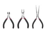 Juego de 3 Mini Pinzas de Corte de 5". Incluye: Pinza de Punta Redonda, Diagonal y Punta de Aguja.