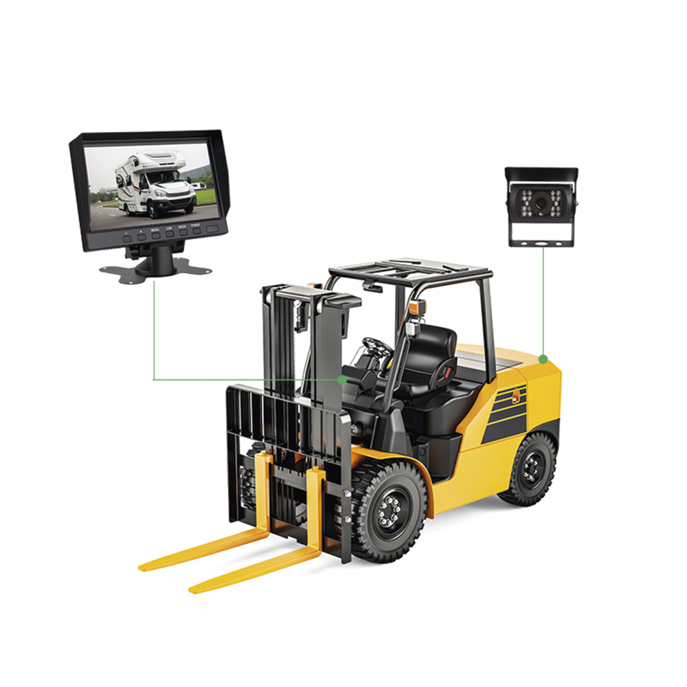 Sistema Profesional de Cámara de Reversa y Monitor Alámbrico para Vehículos de Trabajo y Montacargas - Image 7