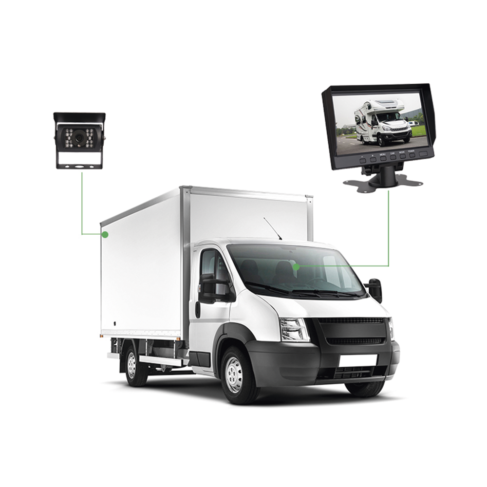 Sistema Profesional de Cámara de Reversa y Monitor Alámbrico para Vehículos de Trabajo y Montacargas - Image 8