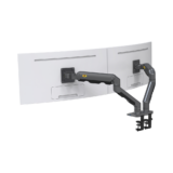 Montaje de Escritorio articulado para 2 monitores de 27-34″ /  Soporta hasta 16 kg  por brazo/ Vesa 75 x 75 / 100 x 100 / Acero / Giro: 360°