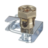 Abrazadera para Tierra Física en Base de Piso Falso, para Cables de 6 a 1/0 AWG. Para Pedestales Cuadrados de 7/8″ y Circulares de 1″ a 1 1/8″