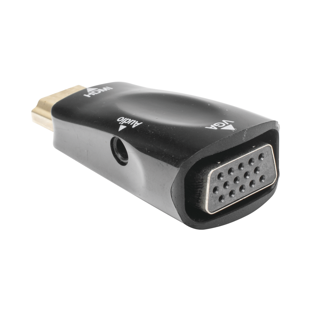 Adaptador (Convertidor) HDMI a VGA / HDMI Macho a VGA Hembra / Resolución 1920x1080 @ 60Hz / Adaptador de Audio de 3.5 mm / Chapado en Níquel - Image 4