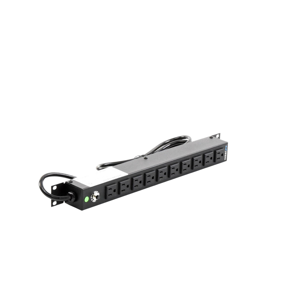 Multicontacto Horizontal (PDU) de 10 Contactos (NEMA 5-15R) Rack 19" 1UR. Voltaje Entrada/Salida: 120Vca/15A - Image 3