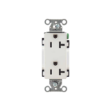 Contacto Duplex Decorador 20 A 125V / 2 Polos 3 Hilos/ Nema 5-20 R / Color Blanco.