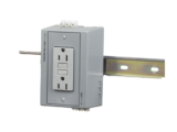 Caja Utilitaria para Montaje en Riel Din con Contacto Duplex de 15 A 125 V / Nema 5-15R / Gris.