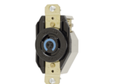 Receptáculo de Media Vuelta Industrial para Empotrar/ 20A  250V/ 2 Polos 3 Hilos/ NEMA L6-20R / Color Negro.