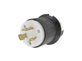 Clavija Industrial con Bloqueo de Media Vuelta / 20 A 250 V CA / 2 Polos 3 Hilos / Color Blanco y Negro / Nema L6-20P.