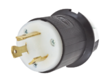 Clavija Industrial con Bloqueo de Media Vuelta / 30 A 125 V CA / 2 Polos 3 Hilos / Color Blanco y Negro / Nema L5-30P.
