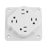 Multicontacto Dúplex con 6 Salidas/ 15 A 125 V CA/ 2 Polos 3 Hilos / Color Blanco.
