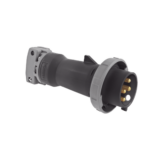 Enchufe Macho Pin and Sleeve Trifásico / 60 A 600 VCA 3 Fases / 3 Polos 4 Hilos / Hermético / Grado Industrial / Color Negro.