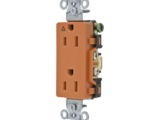 Contacto Dúplex Conexión a Tierra Aislada/ 15A 125V/ 2 polos 3 Hilos/ Nema 5-15R /Grado Comercial Decorativo/ Color Naranja.