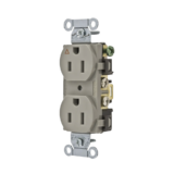 Contacto Dúplex Conexión a Tierra Aislada/ 15 A 125 V/ 2 Polos 3 Hilos/ Color Gris/ Nema 5-15R/ Grado Comercial.
