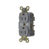 Contacto Dúplex Conexión a Tierra Aislada 15A 125V/ 2 Polos 3 Hilos/ Color Gris/ Nema 5-15R/ Grado Industrial.