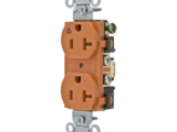 Contacto Dúplex Conexión a Tierra Aislada/ 20 A 125 V/ 2 polos 3 Hilos/ Color naranja/ Nema 5- 20R/ Grado Comercial.