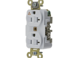 Contacto Dúplex Conexión a Tierra Aislada/ 20 A 125 V/ 2 polos 3 Hilos/ Color Blanco/ Nema 5- 20R/ Grado Industrial.