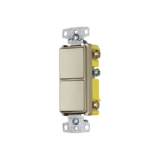 Interruptor Residencial 15 A 120-277 V / 2 Bases Unipolares / Cableado lateral / Color Marfil.