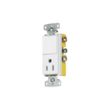 Combinación de Contacto y Apagador Decorador 15A 125V/ Color  Blanco.